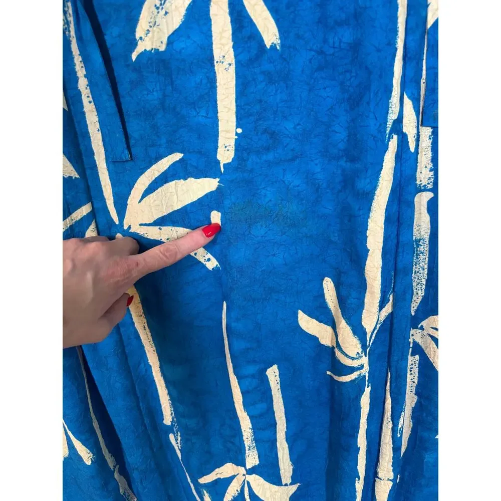 Vintage 80's Jams World Tropical Bamboo Print Maxi Dress M Resort Beach Hawaiian - Picture 11 of 13